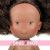 Muñeca Nines d'Onil 30 cm - Pippa con pelo marrón afro con moños y ojos verdes - Sin ropa