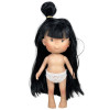 Muñeca Nines d'Onil 30 cm - Pippa con pelo negro con moño alto y ojos grises - Sin ropa