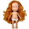 Muñeca Nines d'Onil 30 cm - Pippa con pelo pelirrojo ondulado y ojos verdes - Sin ropa