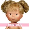 Muñeca Nines d'Onil 30 cm - Pippa con pelo rubio con moños y ojos grises - Sin ropa