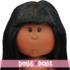 Muñeca Nines d'Onil 23 cm - Little Mia con pelo liso negro con flequillo y ojos marrones - Sin ropa