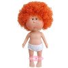 Muñeca Nines d'Onil 23 cm - Little Mia con pelo pelirrojo rizado - Sin ropa