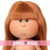 Muñeca Nines d'Onil 23 cm - Little Mia con pelo pelirrojo liso con flequillo - Sin ropa