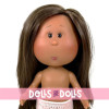 Muñeca Nines d'Onil 23 cm - Little Mia con pelo liso moreno y ojos marrones - Sin ropa