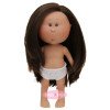 Muñeca Nines d'Onil 23 cm - Little Mia con pelo moreno liso - Sin ropa