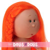 Muñeca Nines d'Onil 30 cm - Mia ARTICULADA - Mia con pelo liso naranja y trenza - Sin ropa