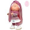 Muñeca Nines d'Onil 30 cm - Mia ARTICULADA - con pelo rosa y conjunto cenefas invierno