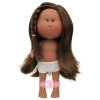 Muñeca Nines d'Onil 30 cm - Mia negra con pelo liso - Sin ropa