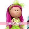 Muñeca Nines d'Onil 30 cm - Mia summer con pelo fucsia y vestido rayas-tul verde