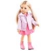 Muñeca Paola Reina 32 cm - Las Amigas - Rosa con vestido rosa y chaqueta a cuadros