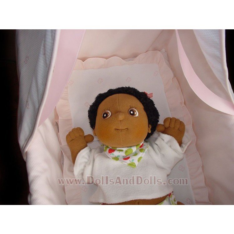 Cuna Moisés blanco rosa metal