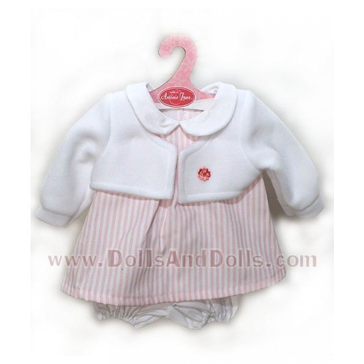 Vestido rayas con chaqueta blanca 40-42 cm