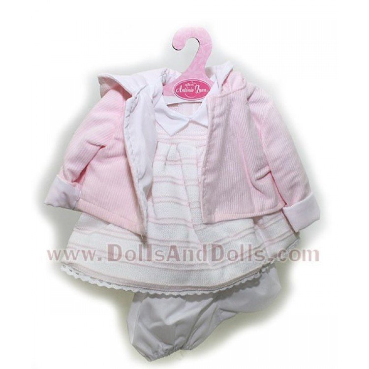 Vestido rosa rayas con chaqueta 40-42 cm