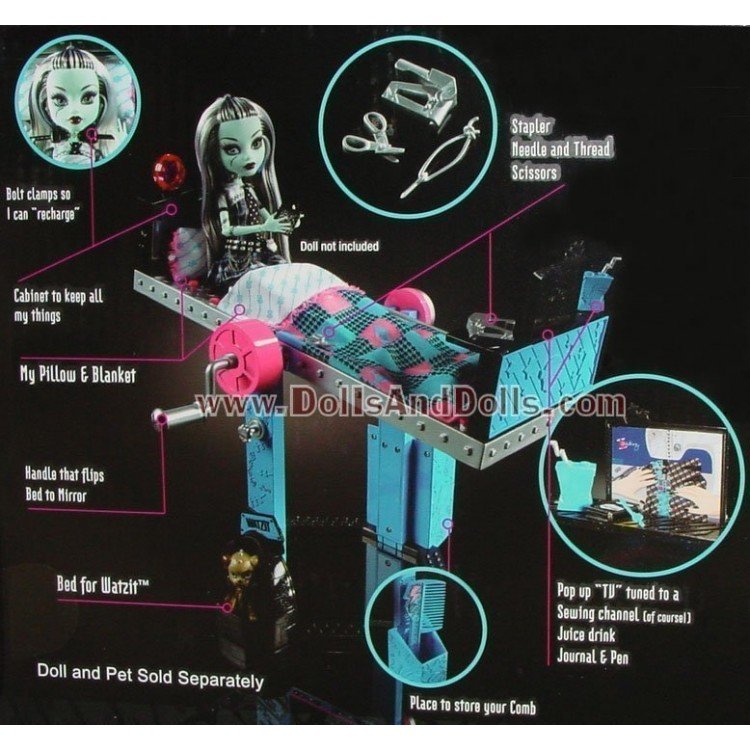 Accesorio para muñeca Monster High de Mattel - Cama Espejo de Frankie Stein
