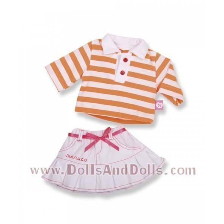 Ropita casual Nenuco - Conjunto falda blanca suéter rayas