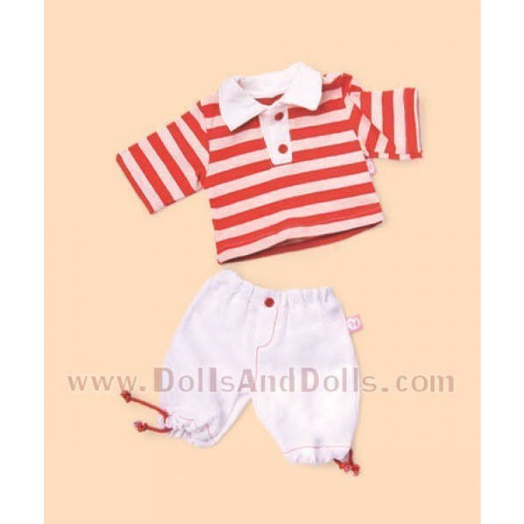 Ropita casual Nenuco -  Pantalón blanco con suéter rojo