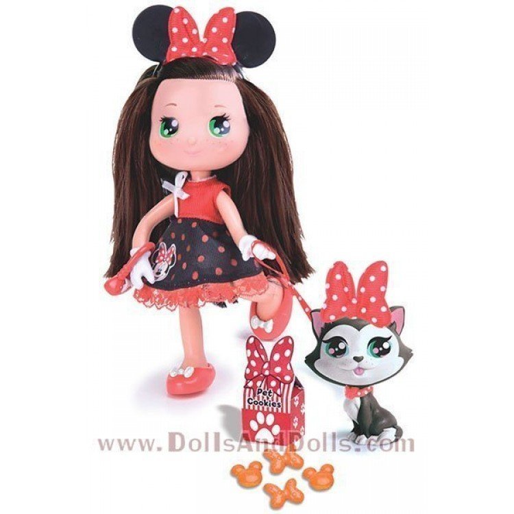 ILM Muñeca castaña con mascota
