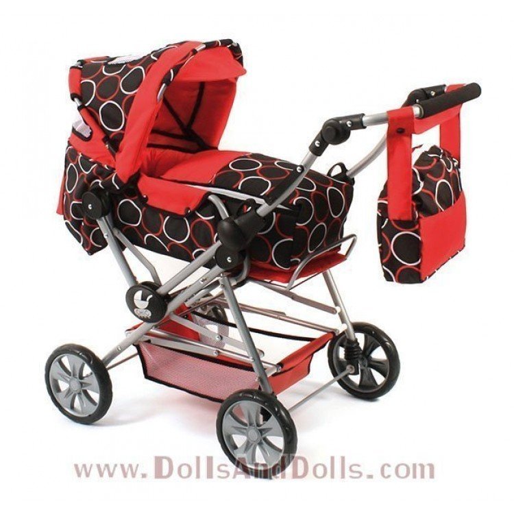 Cochecito Chic Road Star Rojo círculos 85 cm
