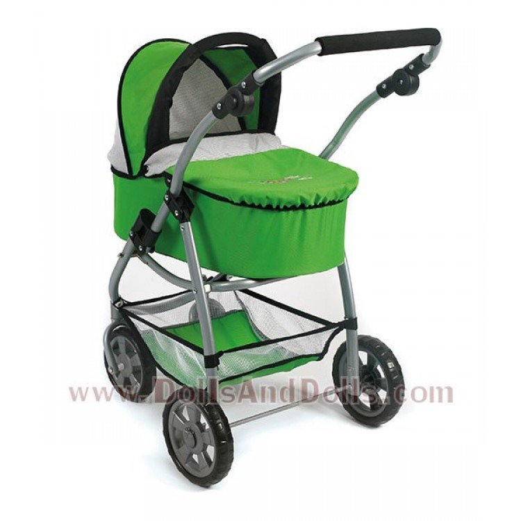 Cochecito 77 cm Emotion 2 en 1 para muñecas - Combi silla y capazo Bayer Chic 2000 - Verde mariposas