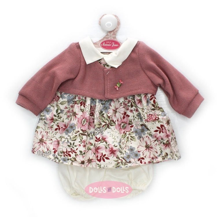 Ropa para muñecos Antonio Juan 40-42 cm - Vestido de flores con con chaqueta de lana