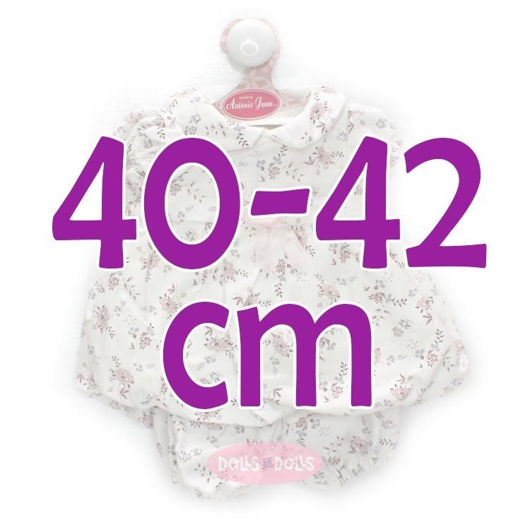 Ropa para muñecos Antonio Juan 40-42 cm - Conjunto blanco con estampado natural