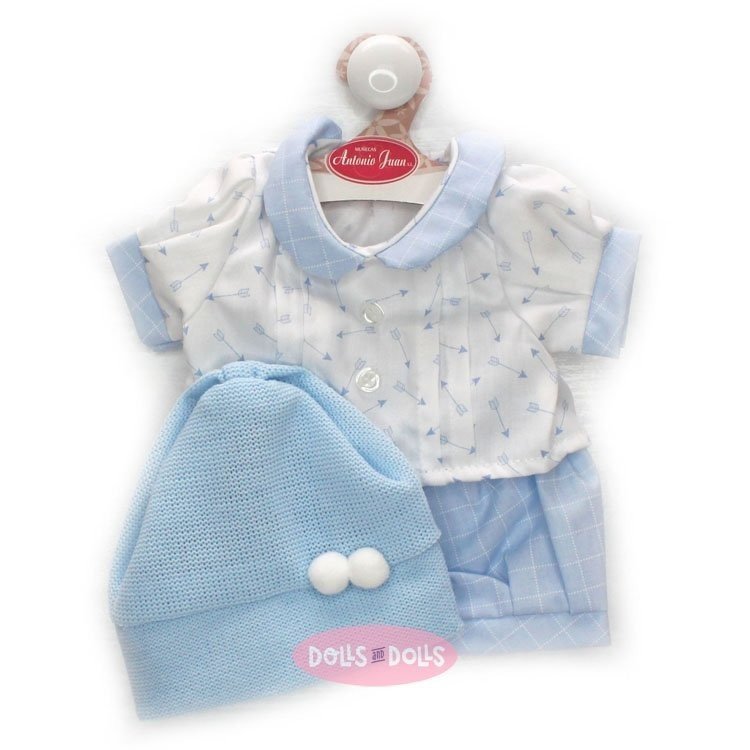 Ropa para muñecos Antonio Juan 40-42 cm - Conjunto de flechas con gorro celeste