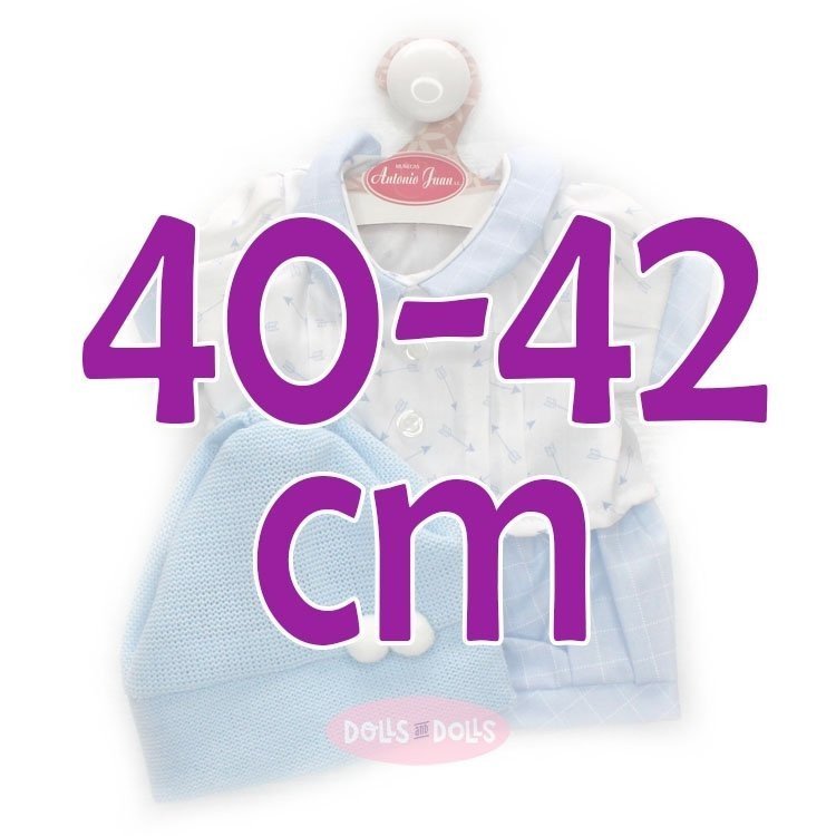 Ropa para muñecos Antonio Juan 40-42 cm - Conjunto de flechas con gorro celeste