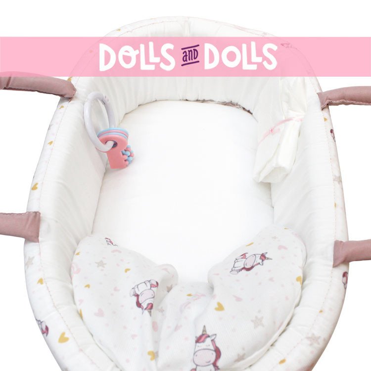 Complementos para muñecas Antonio Juan 40-42 cm - Capazo de unicornios