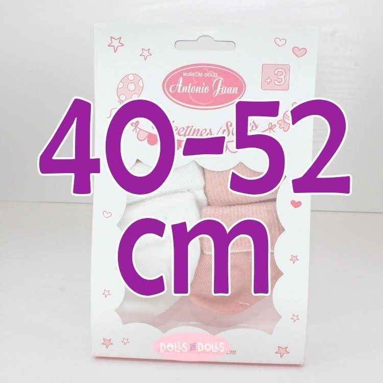 Complementos para muñecos Antonio Juan 40 - 52 cm - Calcetines blanco y rosa suave