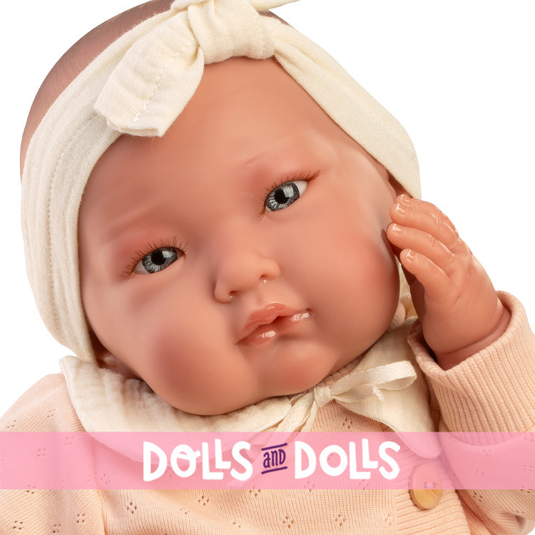 Muñeca Antonio Juan 52 cm - "Mi primer Reborn" Alejandra con lazo