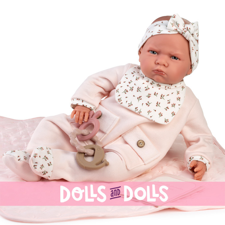 Muñeca Antonio Juan 52 cm - "Mi primer Reborn" Berta con manta acolchada