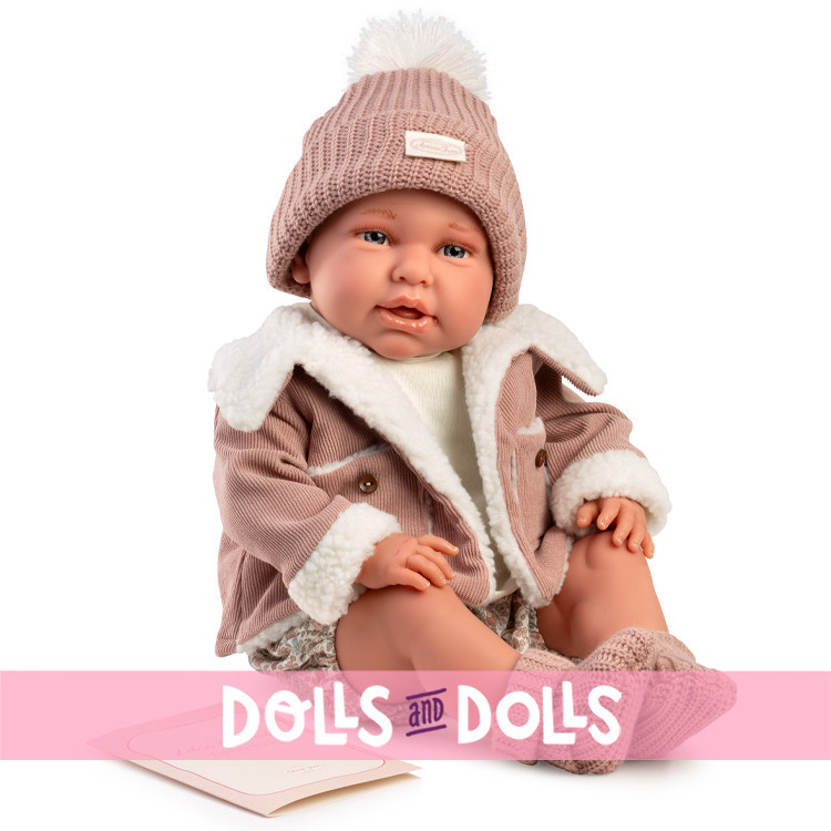 Muñeca Antonio Juan 52 cm - "Mi primer Reborn" Daniela con chaqueta borreguito