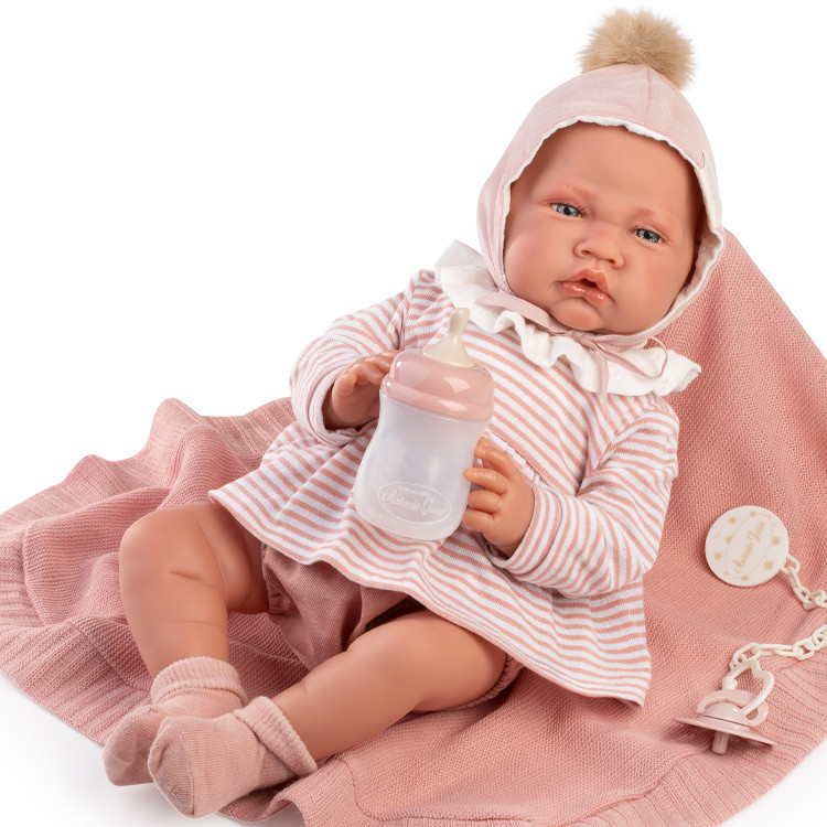 Muñeca Antonio Juan 42 cm - Peso Especial - Recién Nacida Lúa pompón