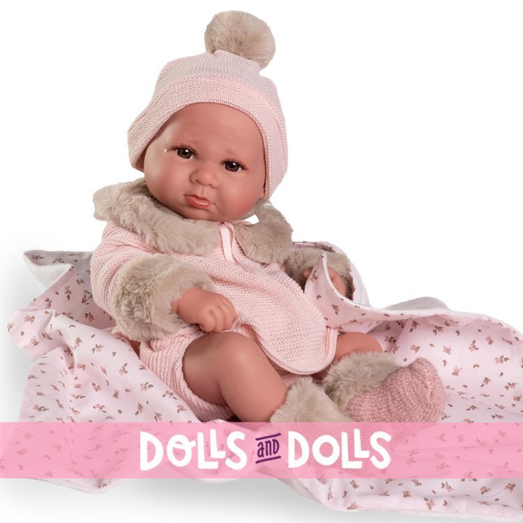 Muñeca Antonio Juan 42 cm - Recién Nacida Luca con mantita flores