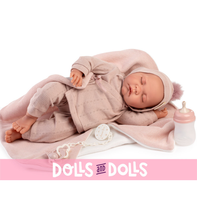 Muñeca Antonio Juan 40 cm - Recién Nacida Luna con toquilla sueños