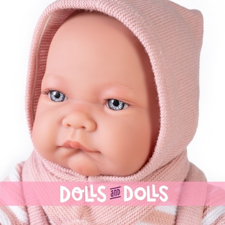 Muñeca Antonio Juan 42 cm - Recién nacida Nica conjuntito de punto y toquilla