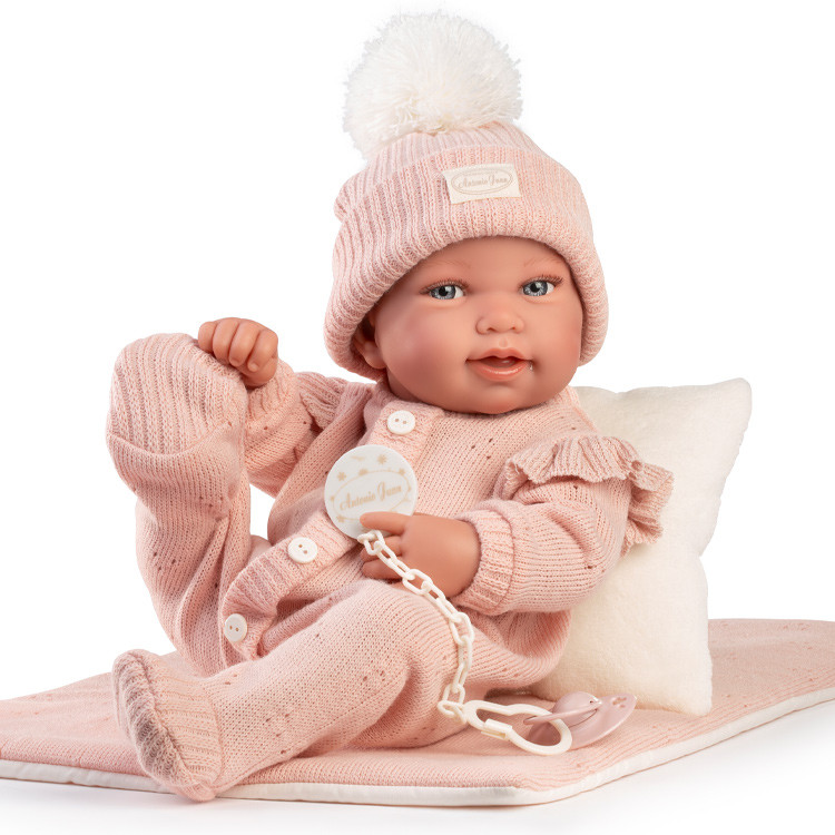 Muñeca Antonio Juan 42 cm - Recién Nacida Pipa con colcha