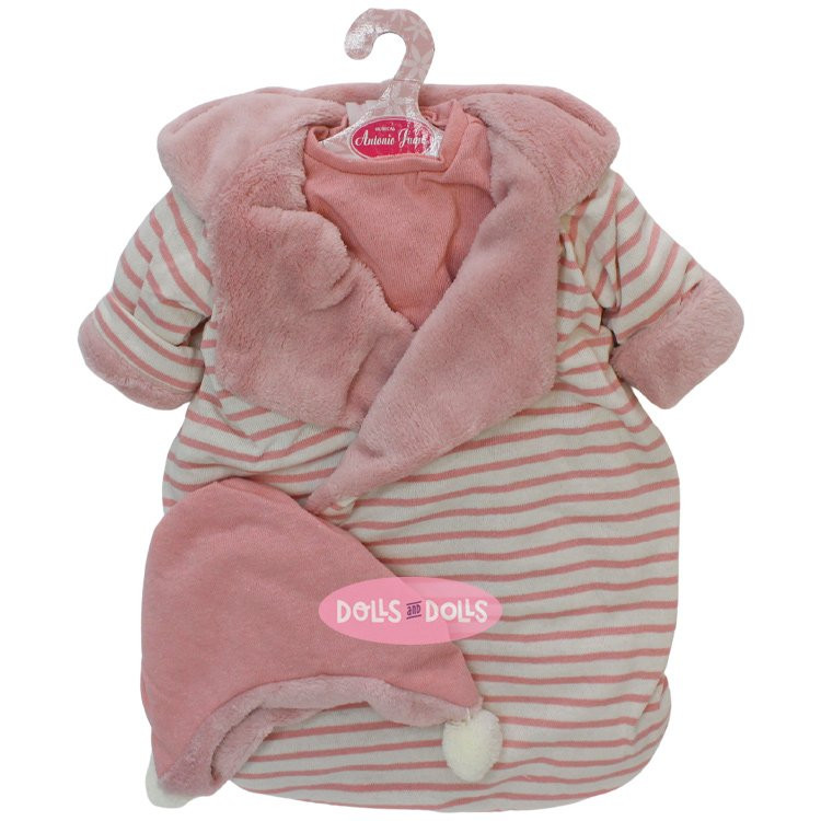 Ropa para muñecos Antonio Juan 40 - 42 cm - Colección Sweet Reborn - Body rosa con saco y gorro