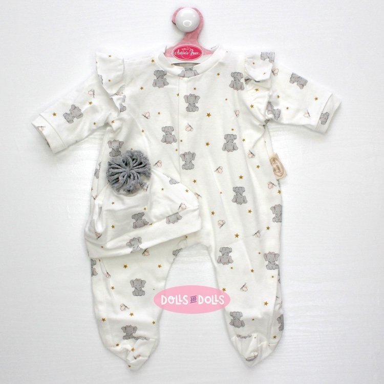 Ropa para muñecos Antonio Juan 40 - 42 cm - Colección Sweet Reborn - Pijama elefantes con gorro