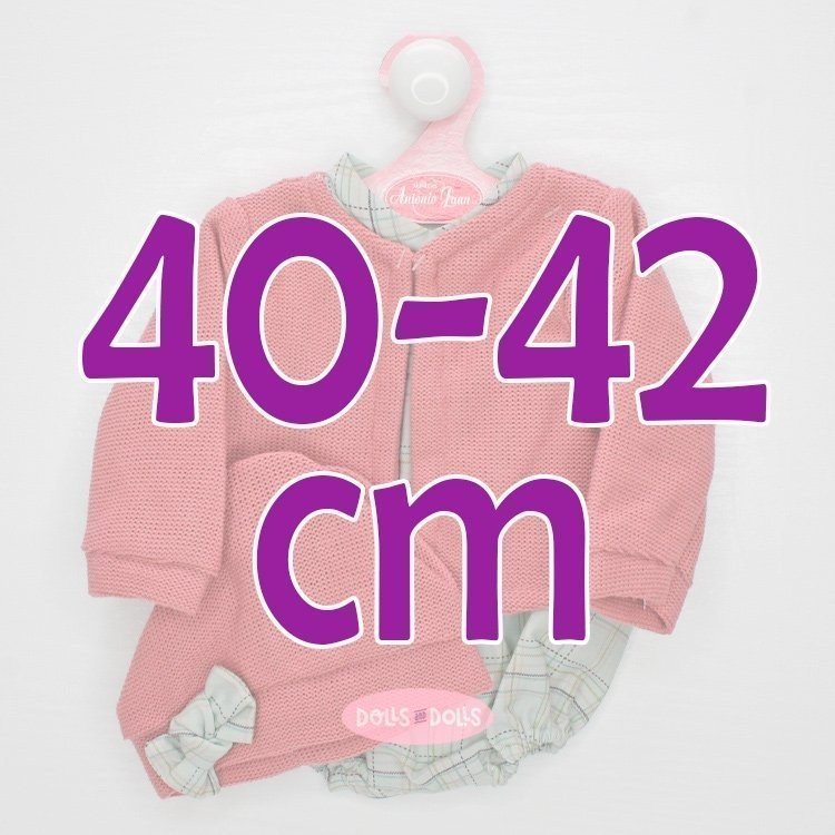 Ropa para muñecos Antonio Juan 40-42 cm - Pelele de cuadros con chaqueta y gorro