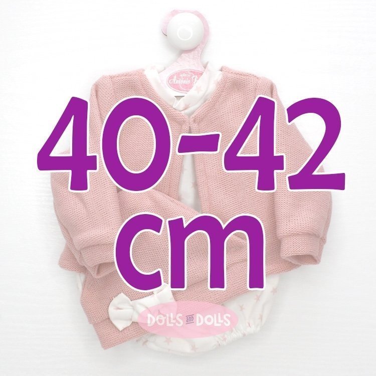 Ropa para muñecos Antonio Juan 40-42 cm - Pelele estrellas con chaqueta rosa y gorro