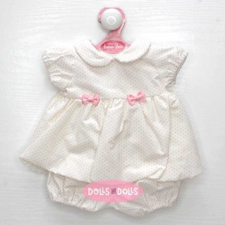 Ropa para muñecos Antonio Juan 40-42 cm - Vestido beige con puntitos rosa
