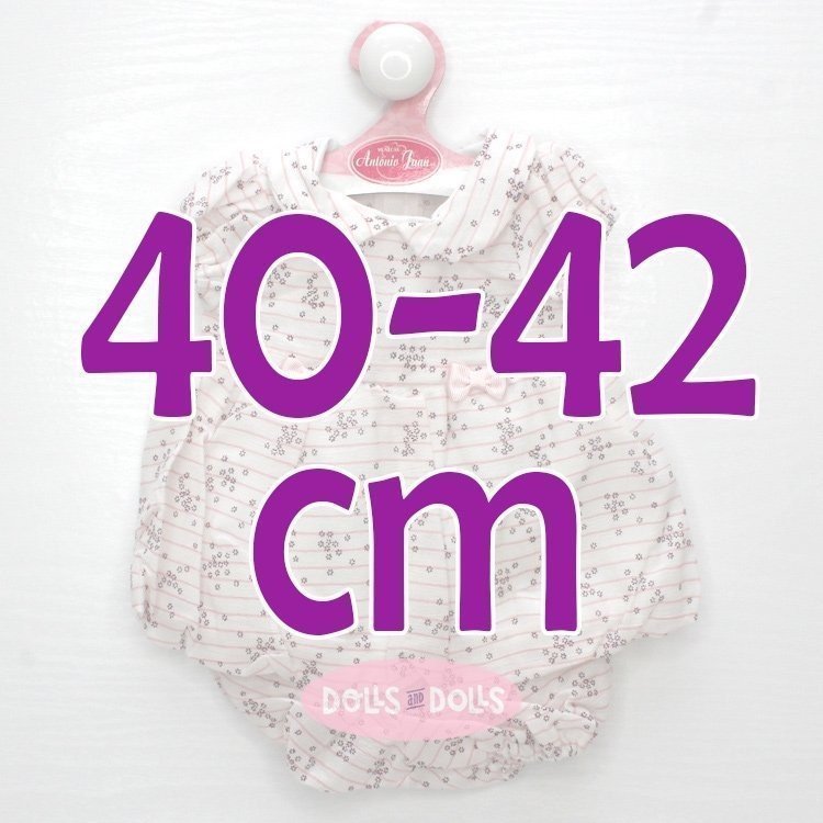 Ropa para muñecos Antonio Juan 40-42 cm - Vestido flores moradas y rayas rosas
