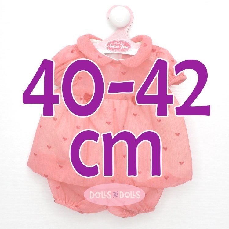 Ropa para muñecos Antonio Juan 40-42 cm - Vestido rosa con corazones