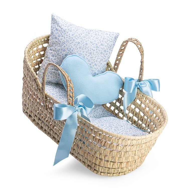 Complementos muñecas Así - Capazo palma azul 50 cm