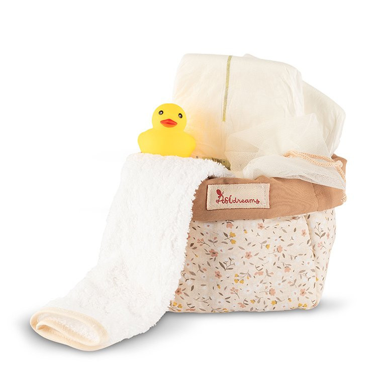 Complementos muñecas Así - Así Dreams - Colección Teresa - Cesta de complementos de baño 36-50 cm