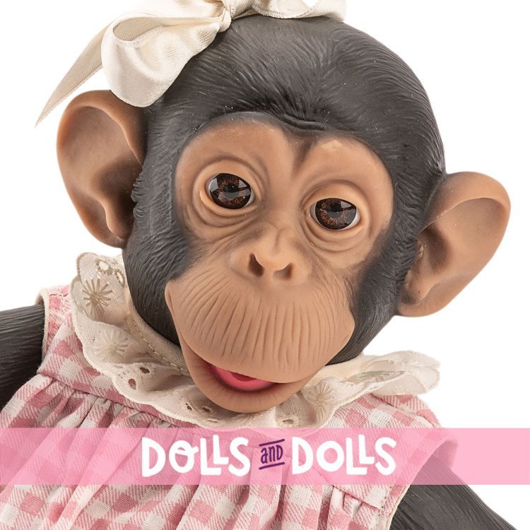 Muñeco animal Así 32 cm - Lola la Chimpancé con vestido Colección Patricia