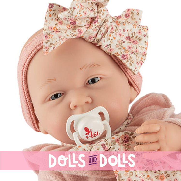 Muñeca Así 40 cm - Matti con pelele rosa y chupetero
