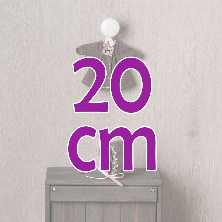 Ropa para Muñecas Así 20 cm - Abrigo gris para muñeco Bomboncín 