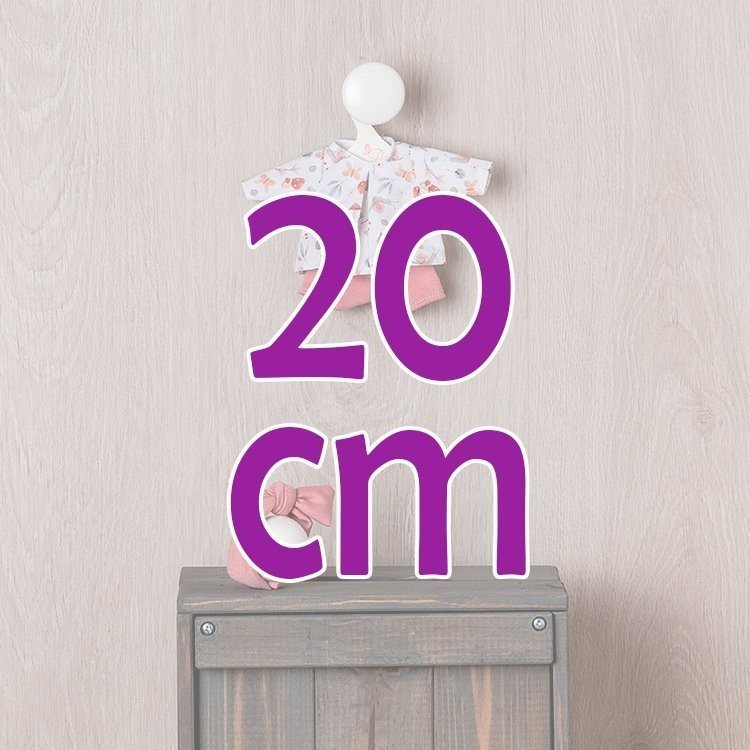 Ropa para Muñecas Así 20 cm - Camisa de caracoles con pantalón corto y diadema rosa para muñeco Bomboncín 